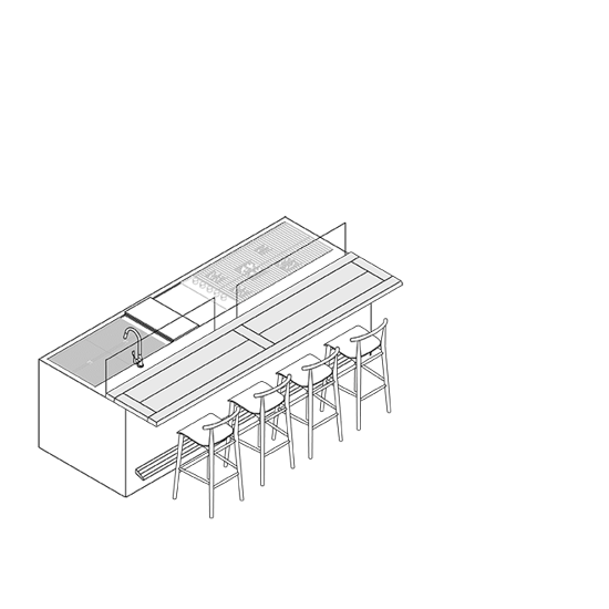 Exclusive elements worktops and tables Era system 11