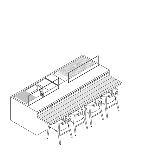 Exclusive elements worktops and tables Era system 10