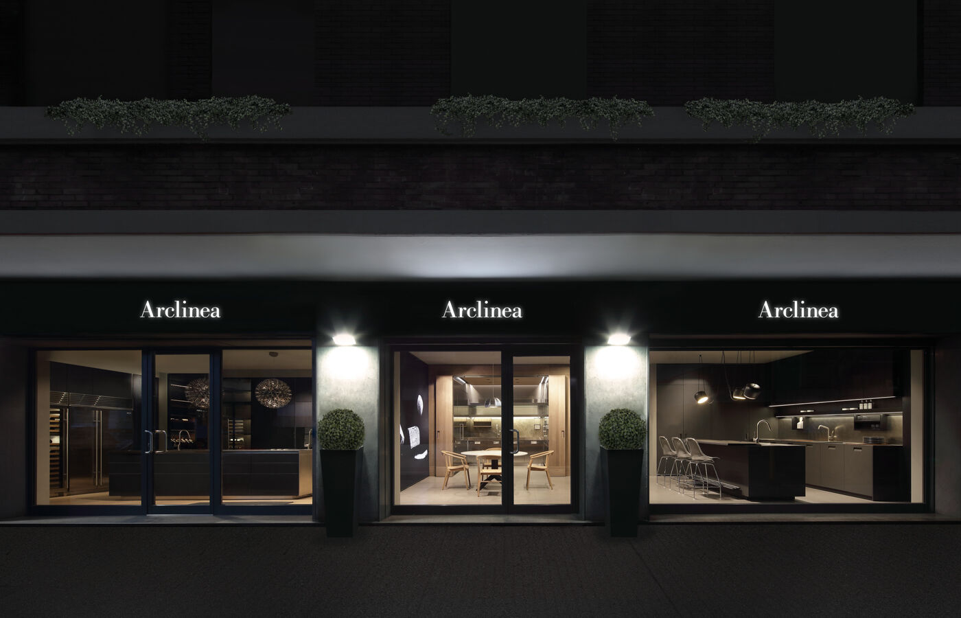 London showroom Arclinea, high end kitchens