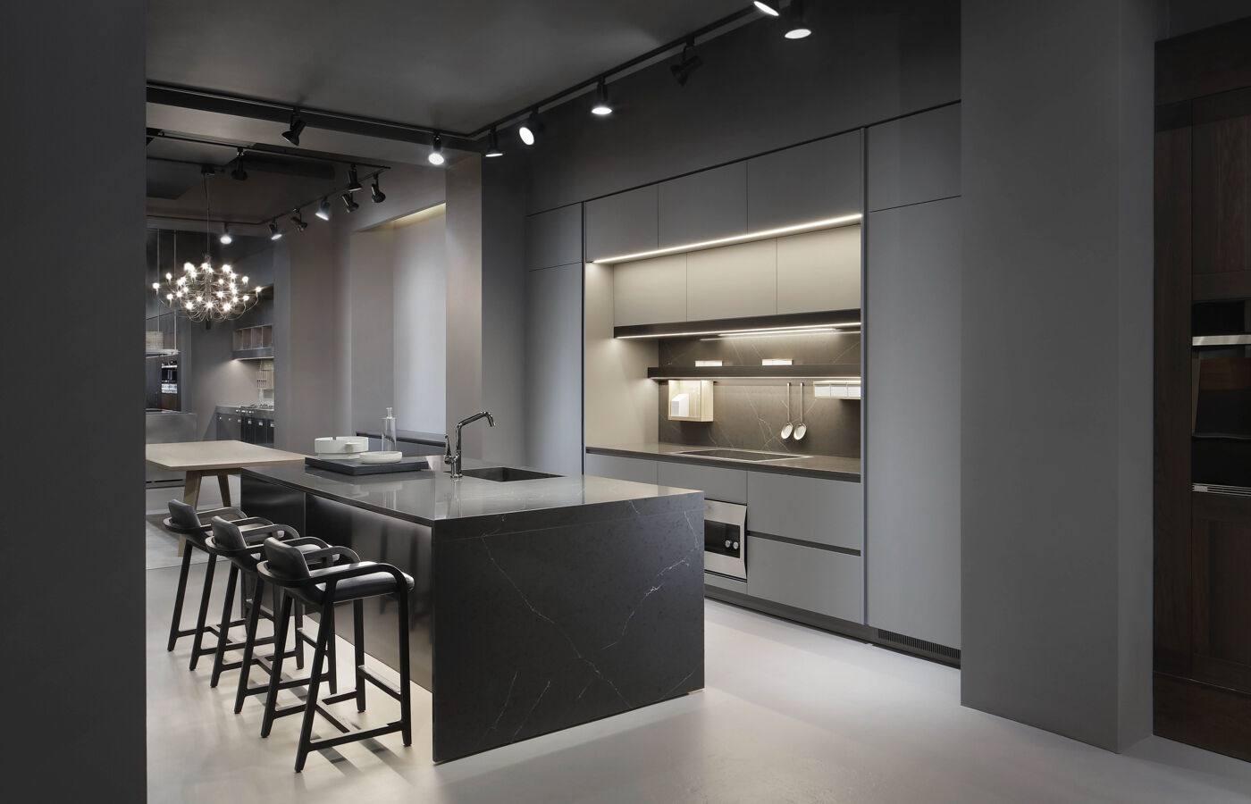 Arclinea convivium kitchen in new york showroom