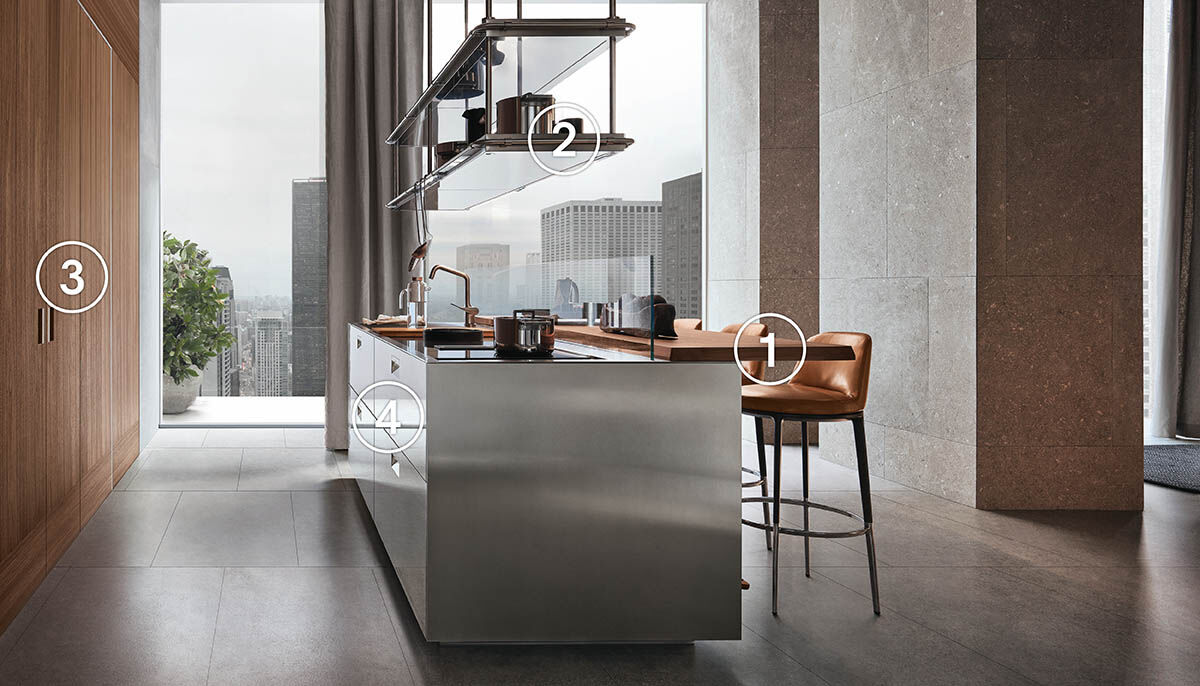 Single island kitchen Italia exclusive elements