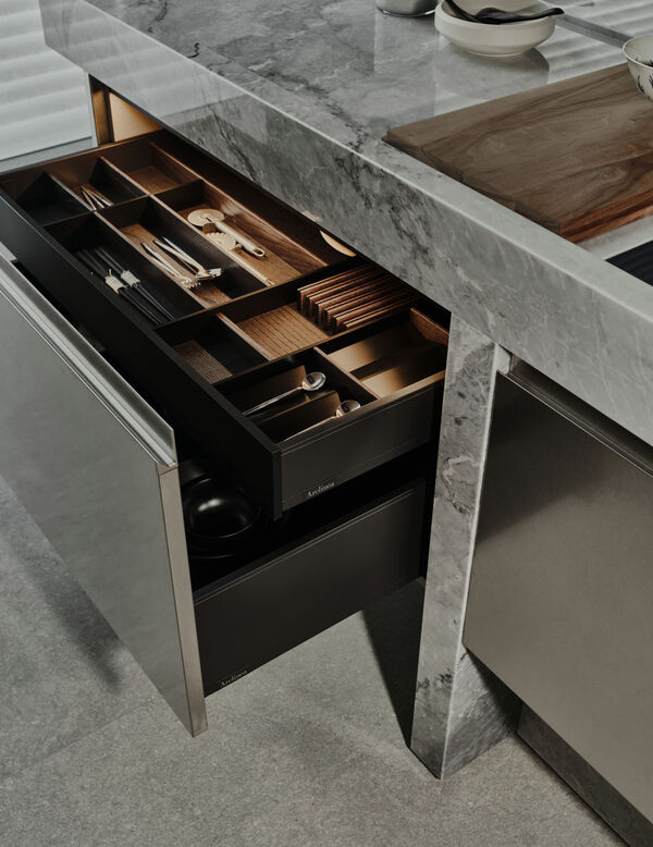 Lignum et Lapis drawer arclinea kitchen shanghai xintiadi showroom