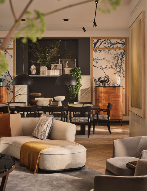 Arclinea contract project_The Whiteley_luxury open space living and  kitchen detail