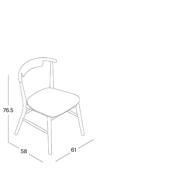 JENS DINING CHAIR technical drawing 