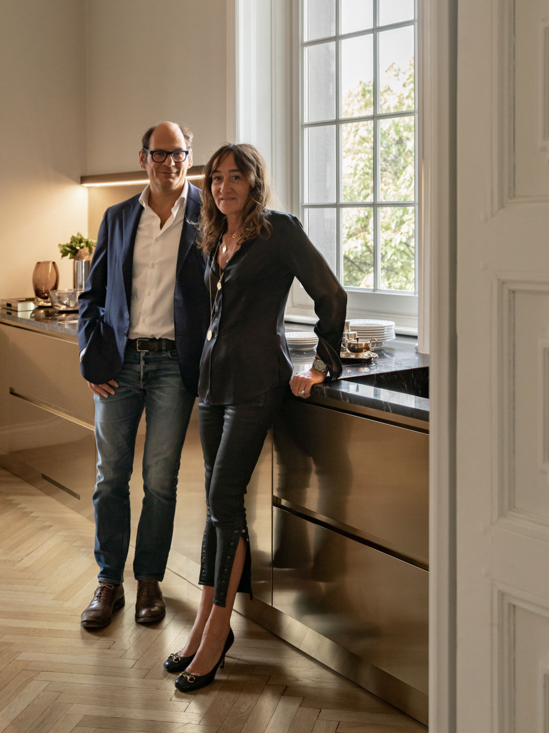 ALESSANDRA BORTESI AND ANTONIO FERRUCCI in their kitchen Arclinea