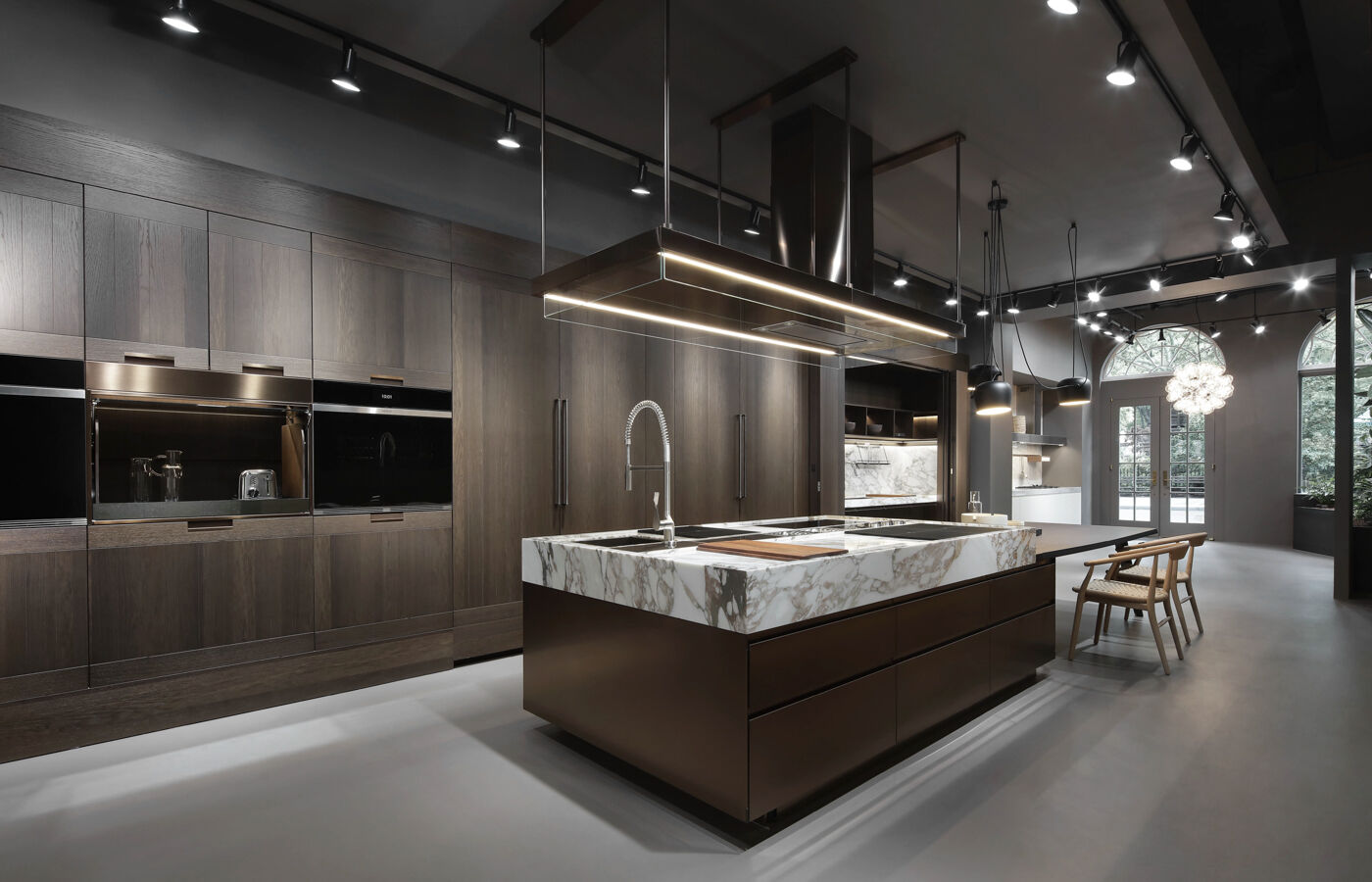 Arclinea convivium kitchen in new york showroom