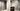 Diptych of wood cabinetry with pull out pantry and tall pivot door