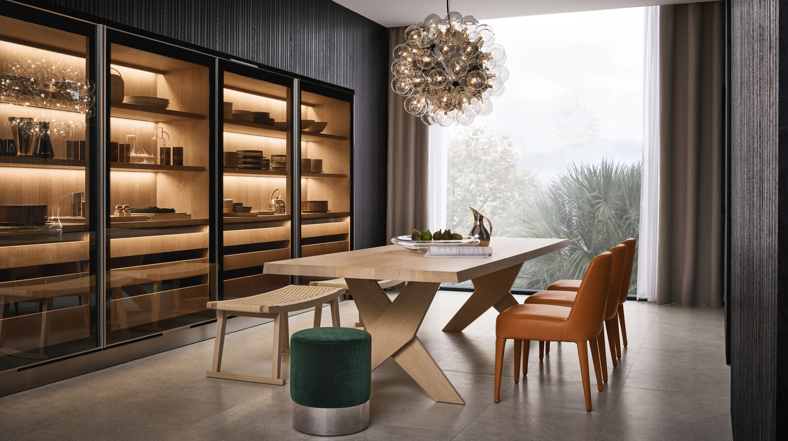 Italia Kitchen dining table and storage