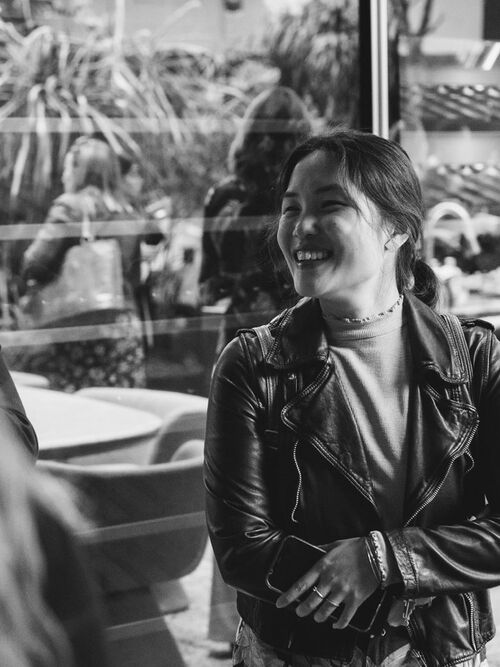 Woman smiling during Arclinea London Design Festival event