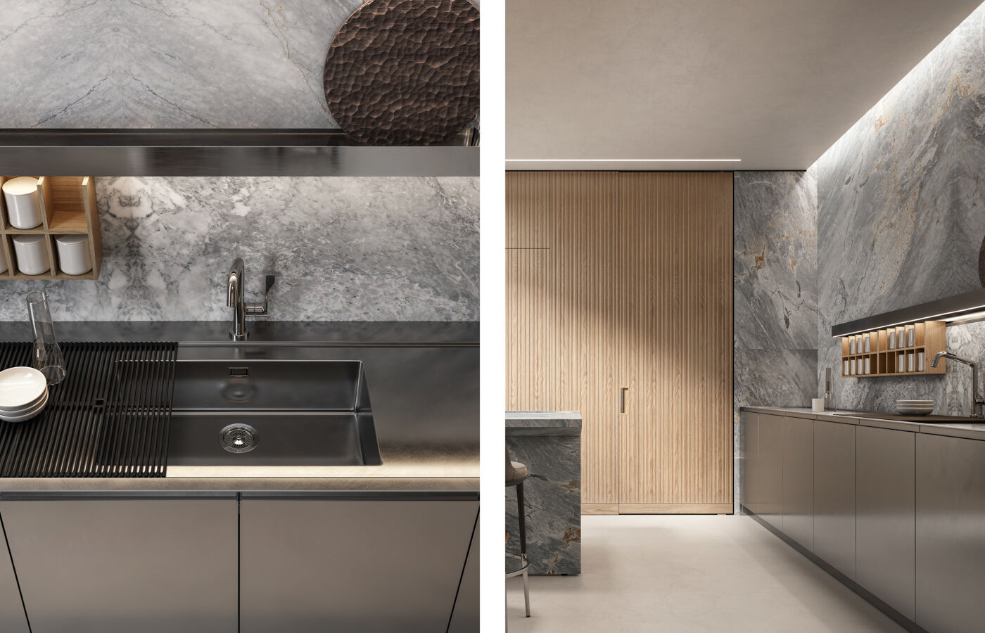 Arclinea Lignum et lapis Collection sink detail