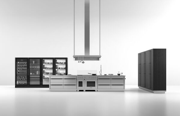 Arclinea Proxima luxury kitchen in stainless steel with Hortus presented during Milan Design Week 24