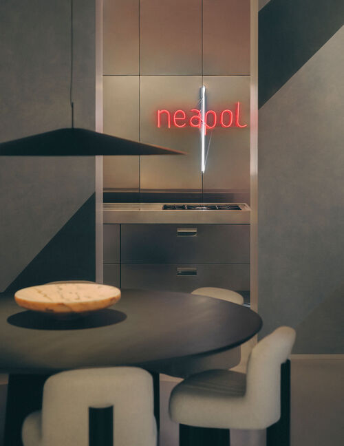 Arclinea stainless steel kitchen collection for Giuliano Andrea Dell’Uva project in Naples